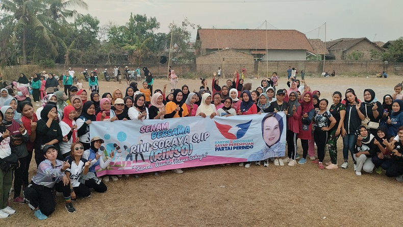 Bacaleg Bu Rinso Ajak Warga Senam Sehat Bareng Kartini Perindo di Kota Serang