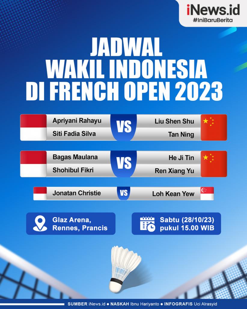 Infografis Jadwal Wakil Indonesia di French Open 2023 Hari Ini