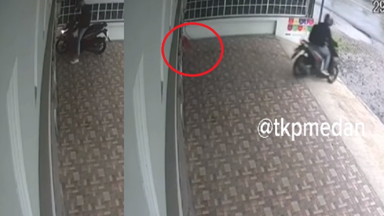 Jahat, Pria Buang Bayi Depan Toko di Deliserdang saat Hujan, Pelaku Terekam CCTV