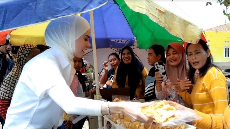 Pedagang di Jambi Doakan Bacaleg Perindo Angel Lelga Terpilih Jadi Anggota DPR 