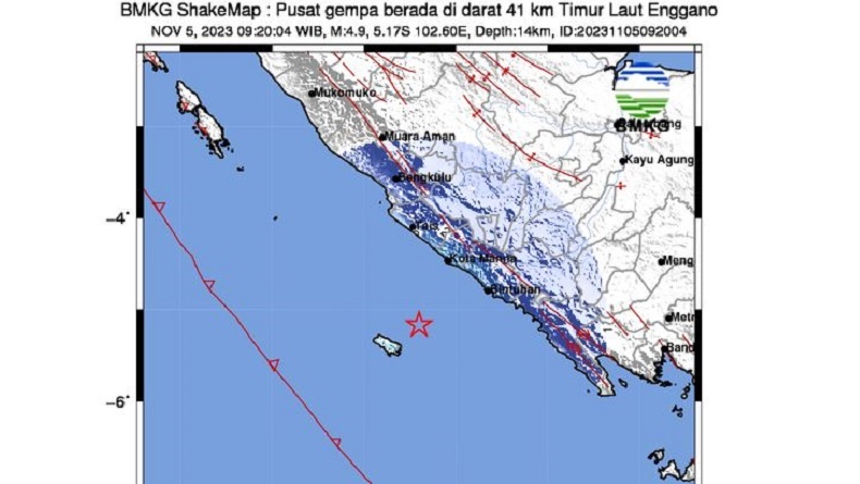 title Gempa Bumi Dangkal M4,9 Guncang Enggano Bengkulu, Berpusat di Darat Gempa Bumi Dangkal M4,9 Guncang Enggano Bengkulu, Berpusat di Darat