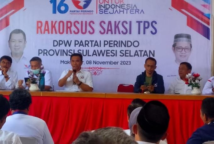Hadapi Pemilu 2024, DPW Partai Perindo Sulsel Gelar Rakorsus Saksi TPS