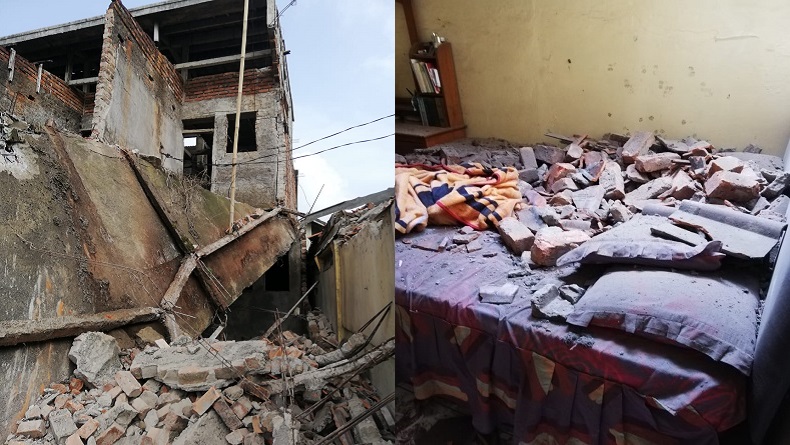 title Rumah di Cibolang Sukabumi Tiba-tiba Ambruk, Timpa Penghuni Sedang Tidur Rumah di Cibolang Sukabumi Tiba-tiba Ambruk, Timpa Penghuni Sedang Tidur