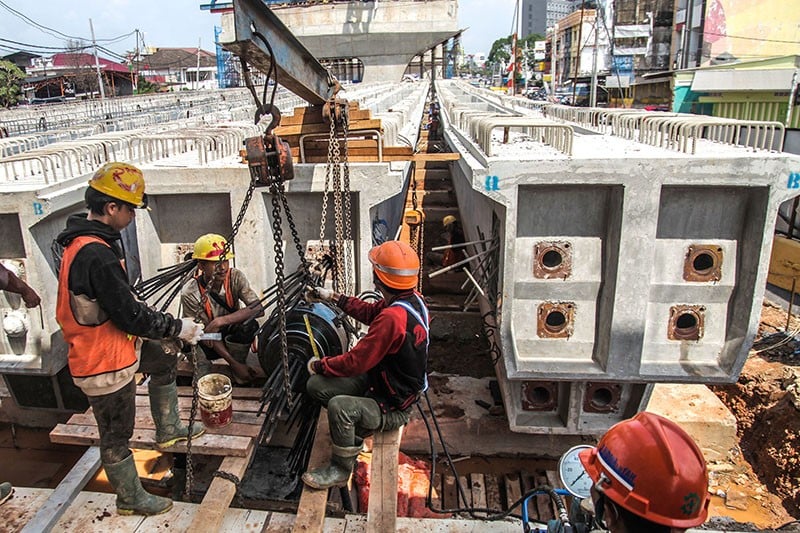 Proses Penyambungan Flyover Sekip Palembang - Bagian 3