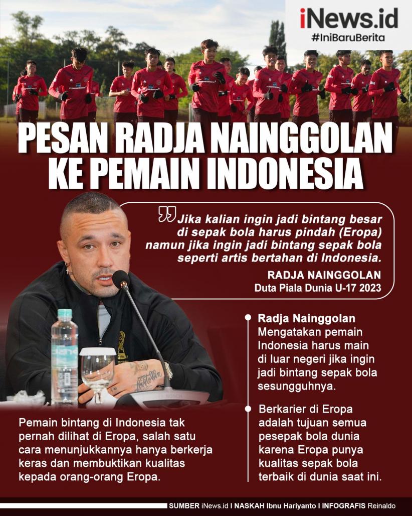 Infografis Pesan Radja Nainggolan ke Pemain Indonesia