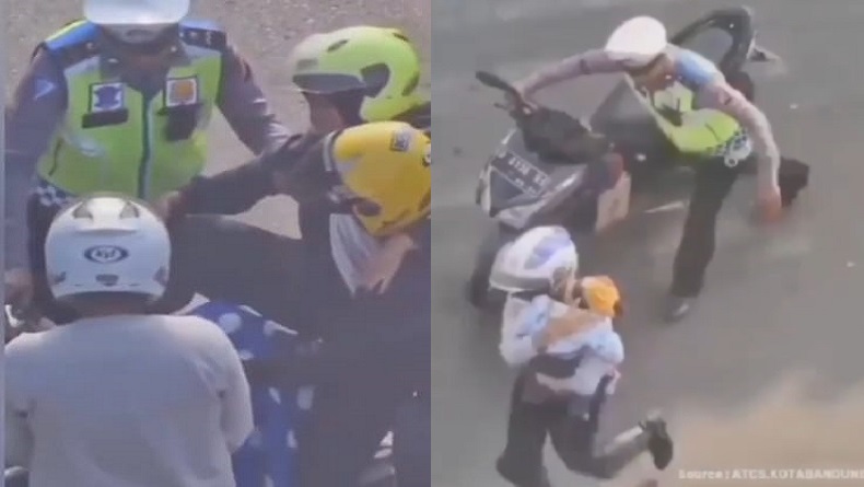 Viral Aksi Heroik Polisi Tolong Ibu Hamil Nyaris Pingsan di Moh Toha Bandung Tuai Pujian