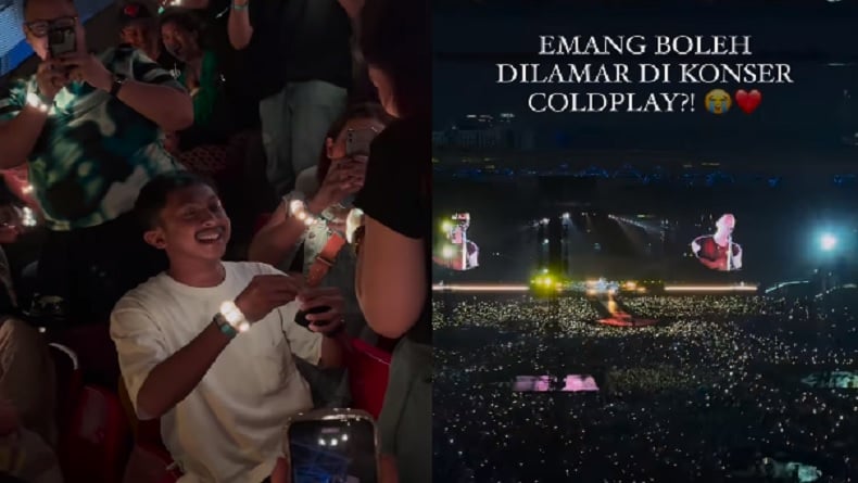 Viral Pemuda asal Deliserdang Lamar Kekasih di Konser Coldplay