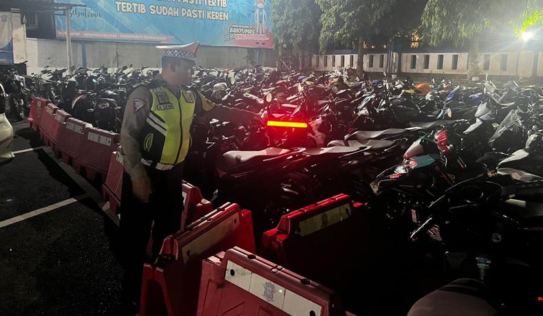 Hunting System Knalpot Brong dan Balapan Liar, Satlantas Polresta Banyumas Sita 94 Kendaraan