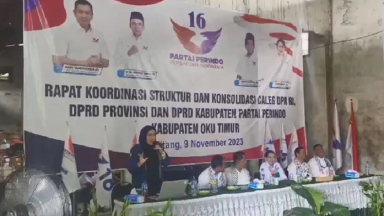 Hadiri Konsolidasi di DPD OKU Timur, Caleg Partai Perindo Optimistis Raih Double Digit