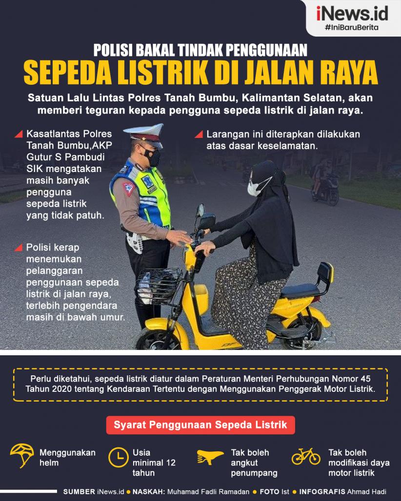 Infografis Polisi Bakal Tindak Penggunaan Sepeda Listrik di Jalan Raya