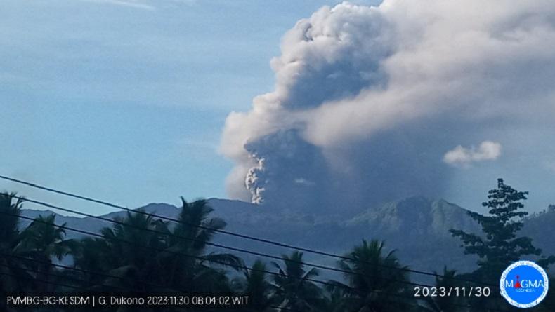 Gunung Api Dukono Erupsi Kamis Pagi, Tinggi Letusan 1.200 Meter di Atas Puncak