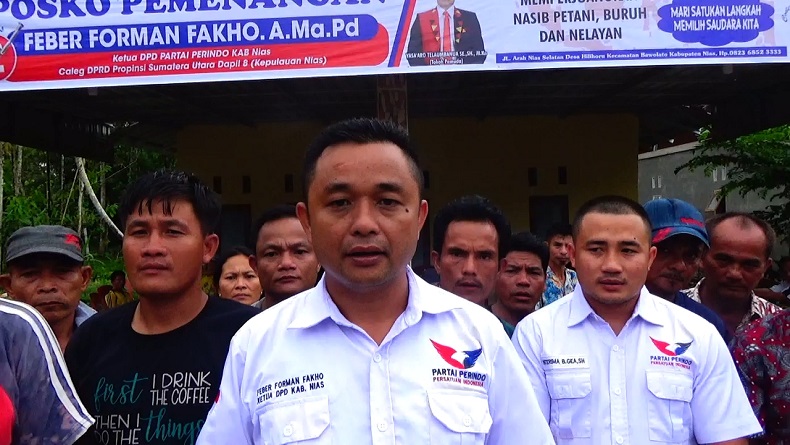 Ketua DPD Partai Perindo Nias Buka Posko Pemenangan di Bawolato, Disambut  Antusias Warga