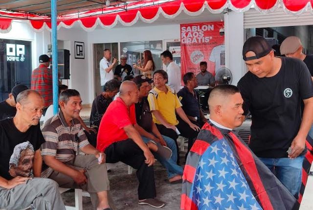 Warga Jogja Serbu Cukur Gratis Partai Perindo Bersama TKD Ganjar-Mahfud