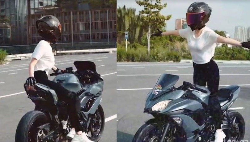 Lakukan Aksi Berbahaya di Atas Moge, Model Cantik Vietnam Dituntut 7