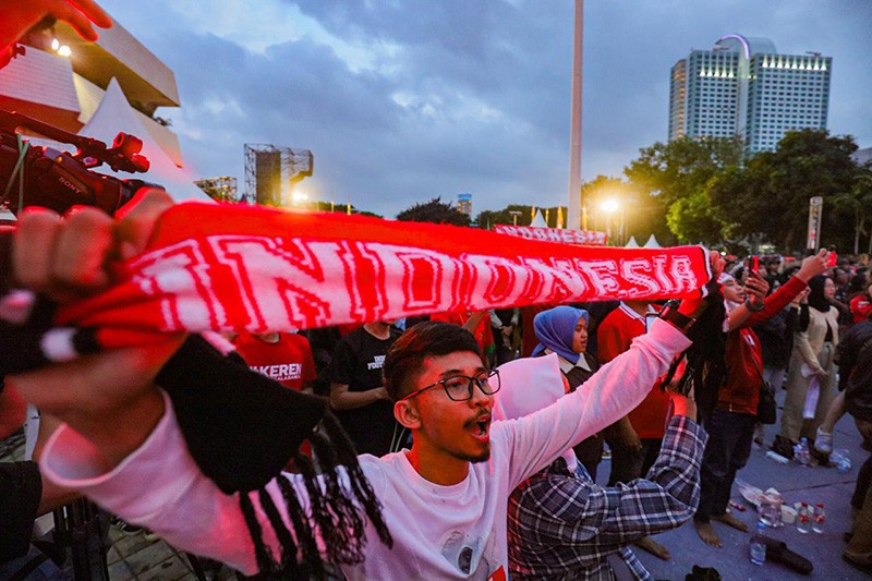 Suasana Nobar Piala Asia 2023 Indonesia vs Australia - Bagian 4