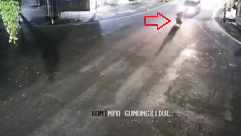 Kecelakaan Tragis Motor Vs Mobil di Gunungkidul Terekam CCTV, Pembonceng Terpental