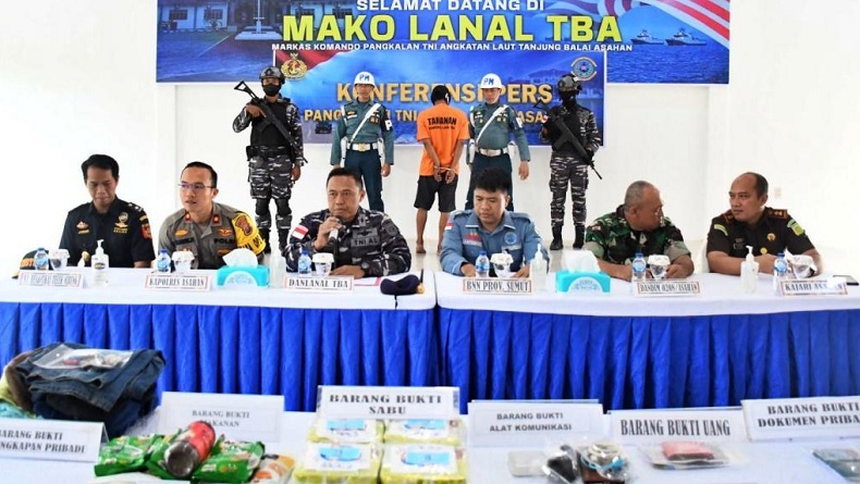 Ditangkap TNI AL di Asahan, Penyelundup Sabu 4 Kg Tujuan Jatim Dijanjikan Rp50 Juta