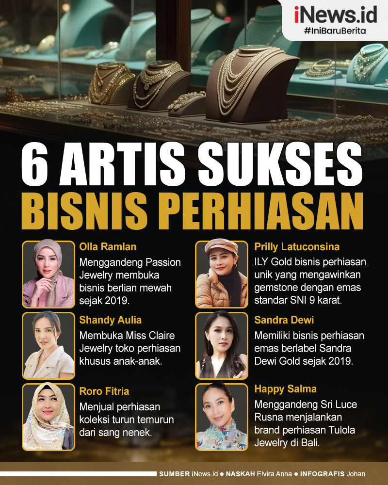 Infografis 6 Artis yang Sukses Punya Bisnis Perhiasan