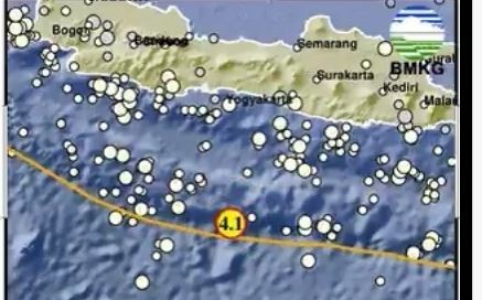 Gempa Terkini Magnitudo 4,1 Guncang Cilacap, Pusat Getaran di Laut