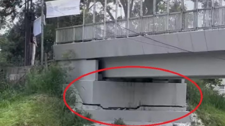 Mengkhawatirkan, Penyangga Overpass Jembatan Tol Padaleunyi Retak Menganga