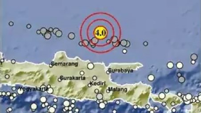 Gempa Terkini M4,0 Guncang Tuban, BMKG: Kedalaman 10 Km