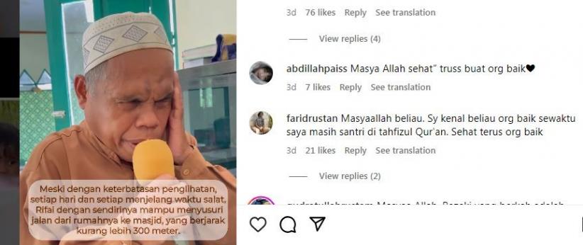 Kisah Haru Muadzin Tunanetra Jalan Kaki Ratusan Meter ke Masjid hingga Dapat Hadiah Umrah