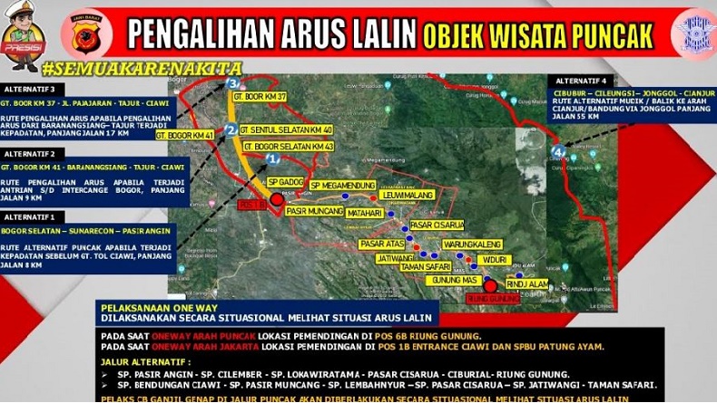 Cegah Macet Horor di Jalur Wisata Puncak Bogor, Polisi Bakal Berlakukan Ganjil-Genap