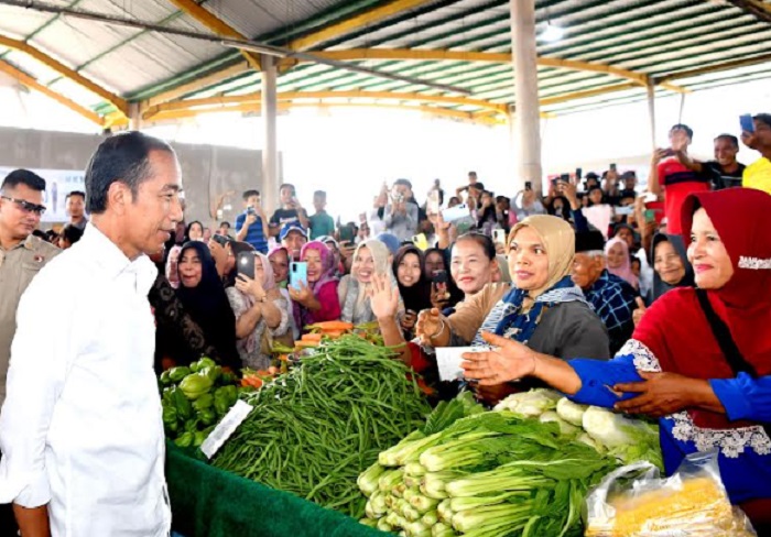 Seminggu Jelang Lebaran, Jokowi Pantau Harga Pangan di Pasar Rakyat Merangin Jambi