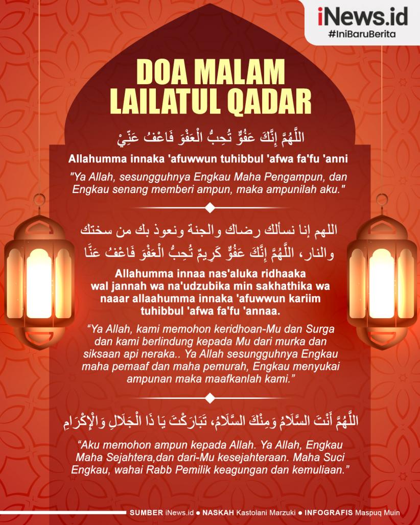 Infografis Tiga Doa Malam Lailatul Qadar