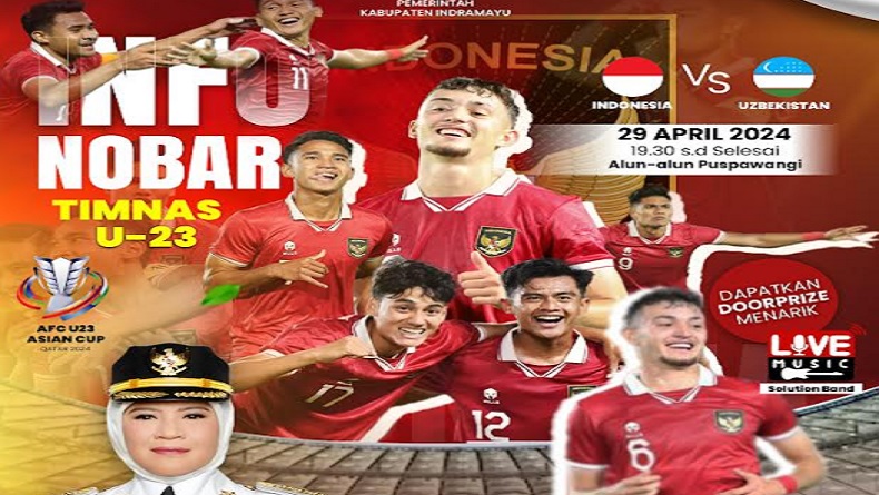 Nobar Timnas Indonesia Vs Uzbekistan Digelar di 2 Lokasi Indramayu, Ada Doorprize Menarik