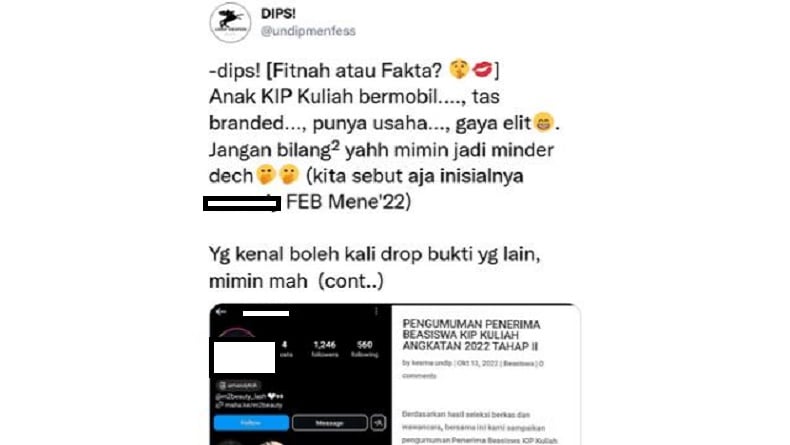 Viral Mahasiswi Undip Dirujak Netizen, Punya Mobil-Usaha tapi Masih Terima KIP Kuliah