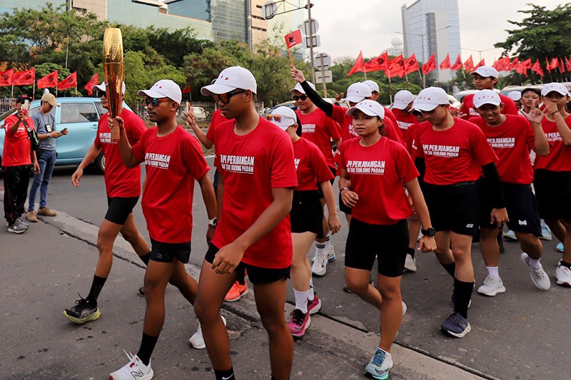 Simpatisan PDI Perjuangan Bawa Obor Api Abadi dari Mrapen Jateng ke Jakarta - Bagian 3