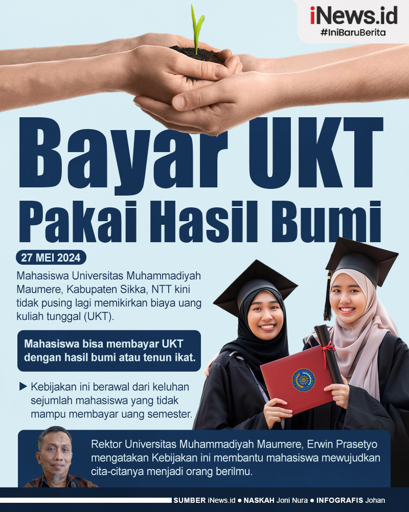 Infografis Mahasiswa Universitas Muhammadiyah Maumere Bayar UKT Pakai Hasil Bumi hingga Tenun Ikat