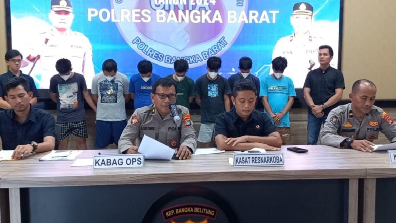 Polisi Tangkap 10 Penyalahguna Narkoba di Bangka Barat, 72 Paket Sabu Diamankan