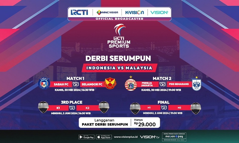 RCTI Premium Sports Derbi Serumpun: Klub Indonesia vs Malaysia, Nonton Streaming di Vision+