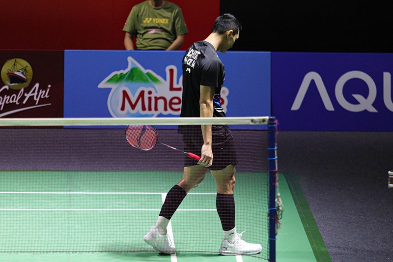 Ekspresi Jonatan Christie Tersingkir dari Indonesia Open 2024 - Bagian 5