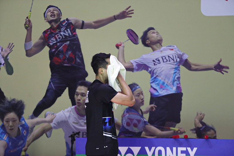 Ekspresi Jonatan Christie Tersingkir dari Indonesia Open 2024 - Bagian 4