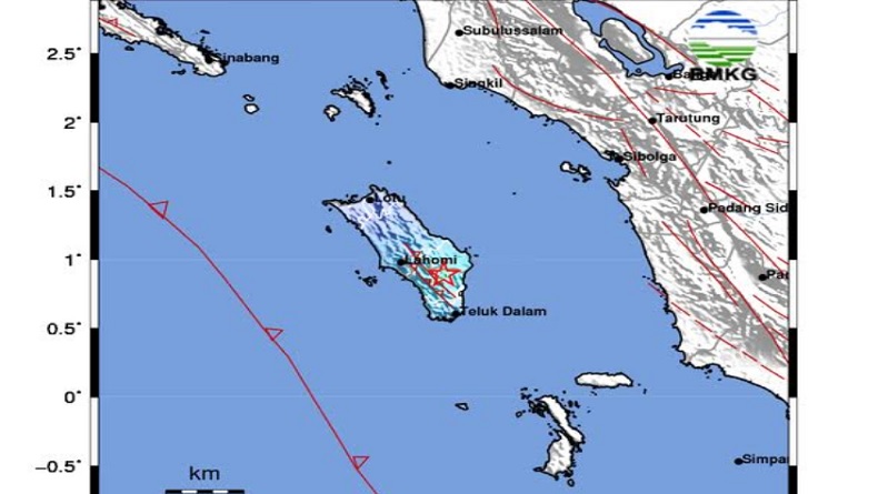 Gempa M4 5 Guncang Nias Berpusat Di Darat