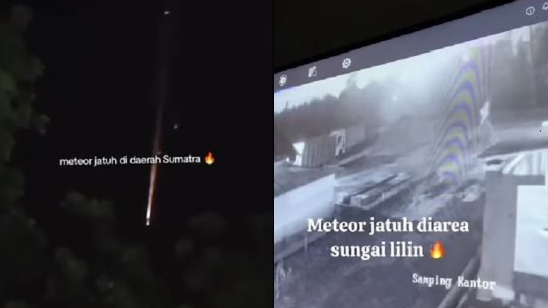 Viral Video Benda Misterius Diduga Meteor Jatuh dari Langit di Sungai Lilin Muba