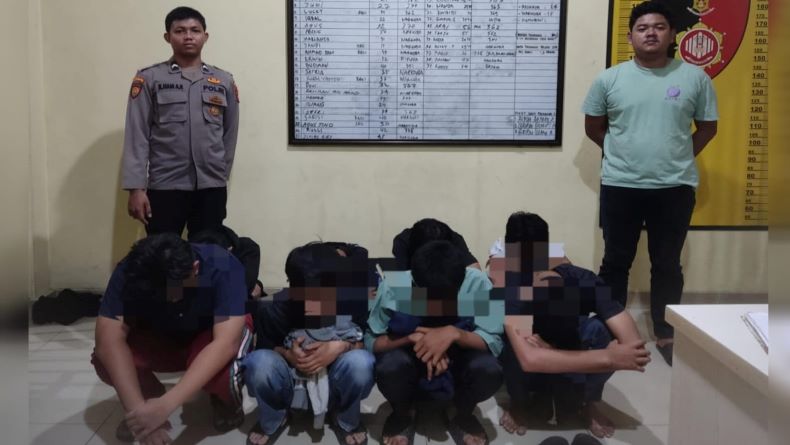 8 Remaja Hendak Tawuran di Pangkalpinang Ditangkap Polisi, Sejumlah Sajam Diamankan