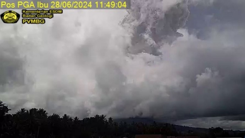 Letusan Dahysat Gunung Ibu Siang Ini, Muntahkan Abu Vulkanis 7 Km dari Puncak