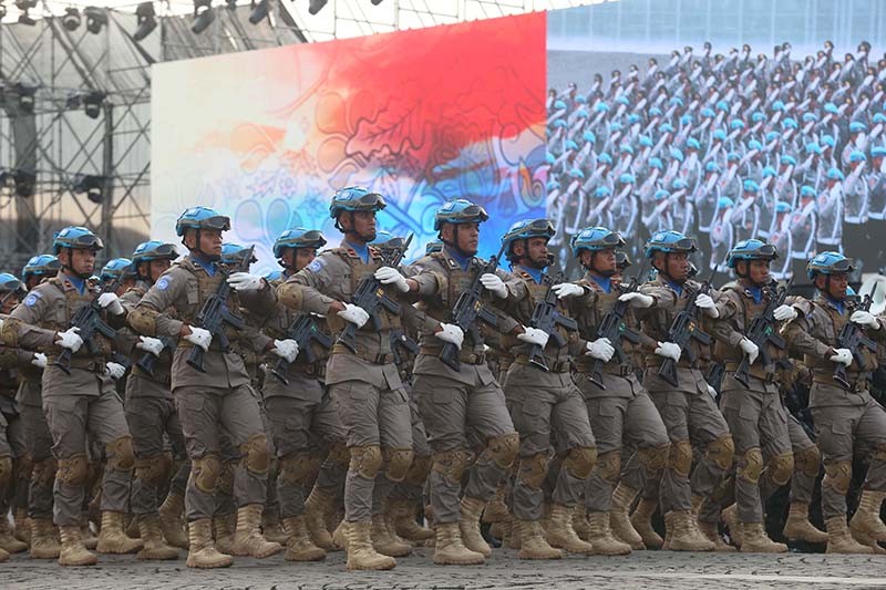 Defile Pasukan pada Upacara HUT ke-78 Bhayangkara - Bagian 1