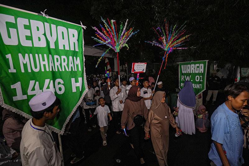 Ribuan Warga Pinang Ranti Pawai Obor Sambut Tahun Baru Islam 1446 H - Bagian 3