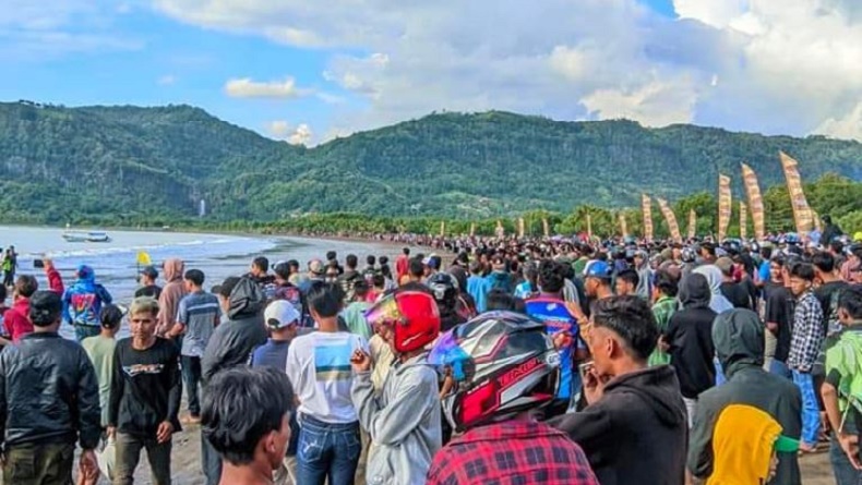 Kecelakaan Lomba Balap Motor di Pantai Palangpang Geopark Ciletuh, 1 Peserta Tewas