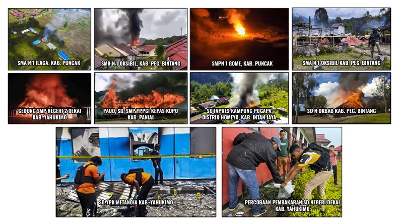 Daftar 11 Sekolah Hangus Dibakar OPM, SD hingga SMK 