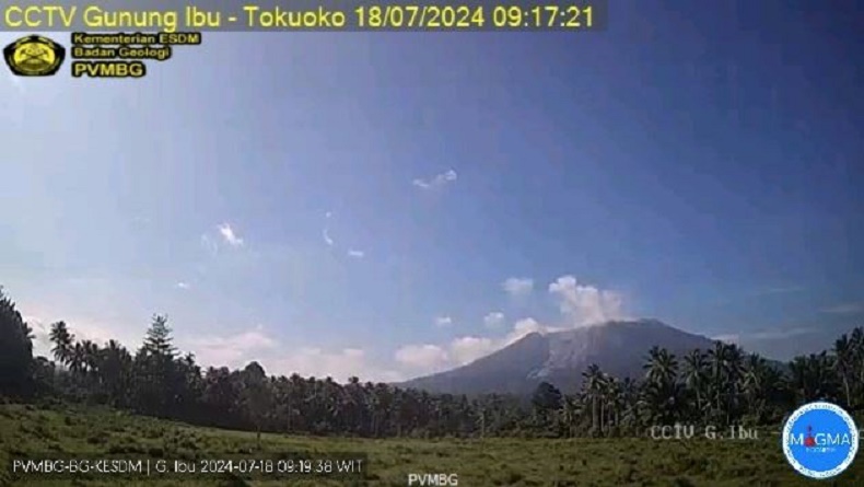 PVMBG Catat Gunung Ibu Sudah 382 Kali Erupsi sejak Awal Tahun 2024