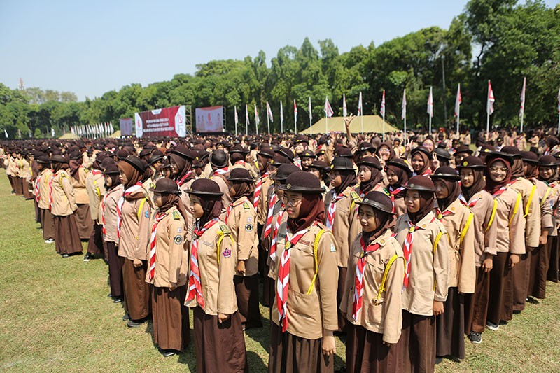 10.000 Angota Pramuka se-Indonesia Ikuti Peringatan Hari Pramuka 2024 - Bagian 1