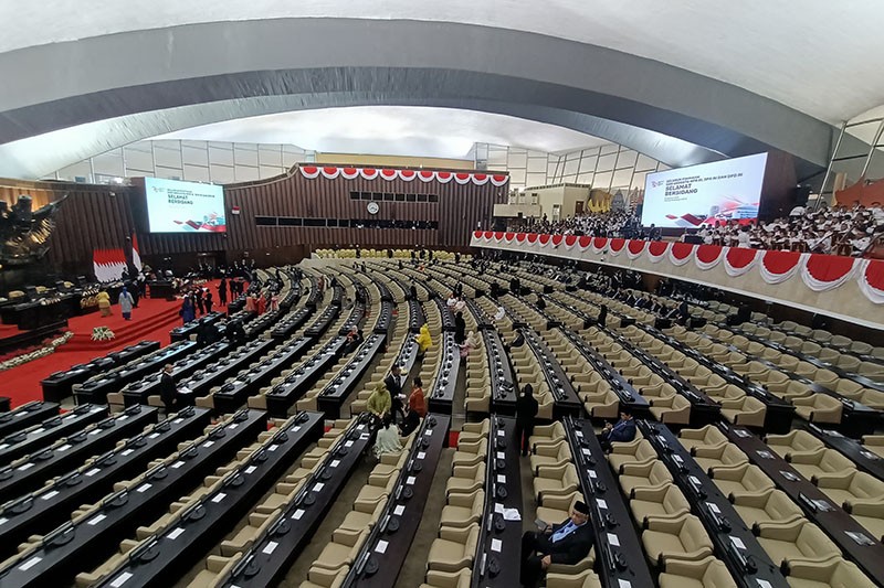 Presiden Jokowi Pidato Kenegaraan Hari Ini, Begini Suasana Gedung Parlemen - Bagian 3