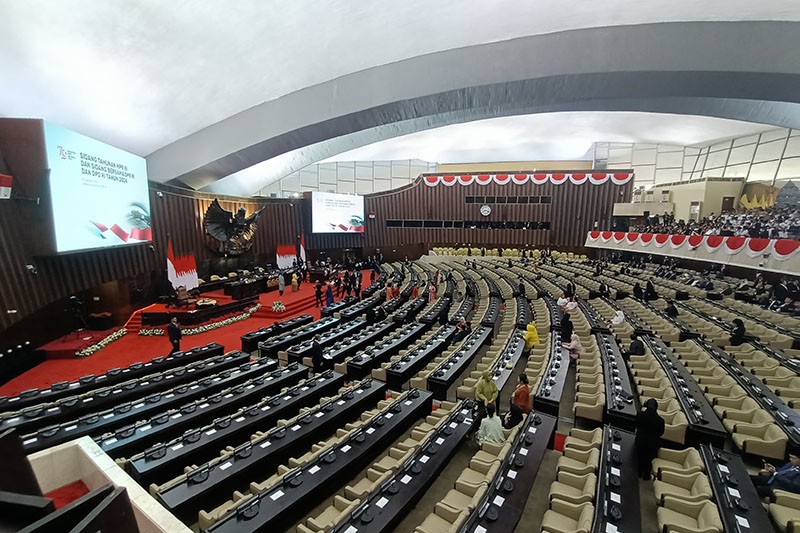 Presiden Jokowi Pidato Kenegaraan Hari Ini, Begini Suasana Gedung Parlemen - Bagian 1