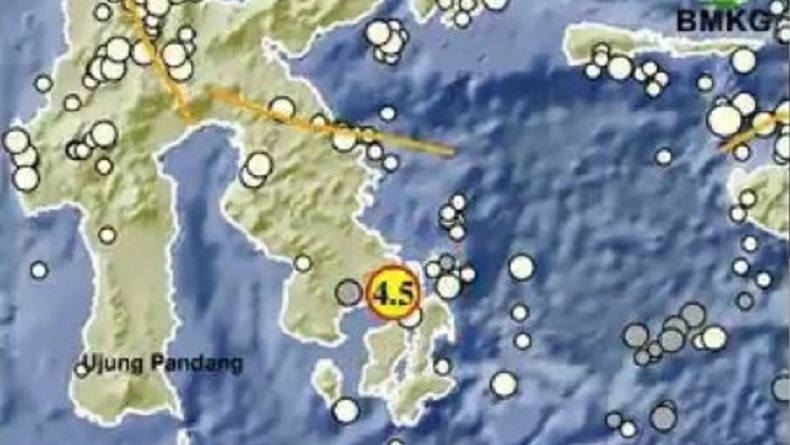 Gempa Hari Ini Magnitudo 4,5 Guncang Konawe Selatan Sultra